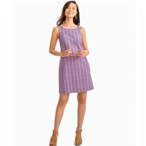 Southern Tide Dress Women's Size 6 Audrey Chevron Ikat Sleeveless Shift Size 14 - Picture 1 of 13